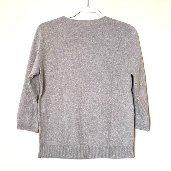 Talbots Gray Shimmer Crew Neck Sweater - Picture 2 of 4